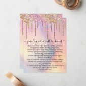 Carte de soins pour bijoux Holographic Parties sci (Devant/Arrière en situation)