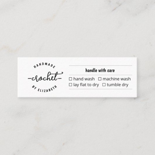 Carte de soins pour Crochet fait maison Knit Macra (Devant)