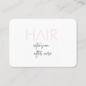 CARTE DE SOINS POUR EXTENSION DE CHEVEUX (rose) (Devant)
