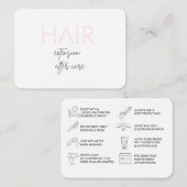 CARTE DE SOINS POUR EXTENSION DE CHEVEUX (rose) (Devant / Derrière)