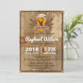 Carte de soirée de Bachelor avec bière cool (Debout devant)