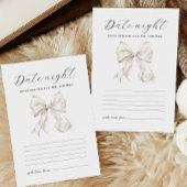 Carte de soirée de date de douche de mariée à nœud