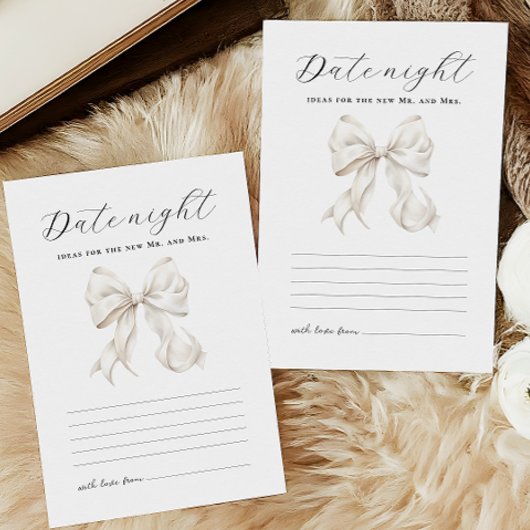 Carte de soirée de date de douche de mariée à nœud