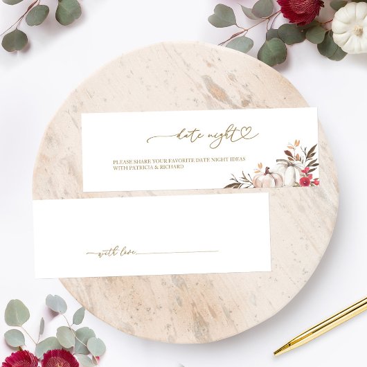 Carte de soirée de date de douche nuptiale d'autom