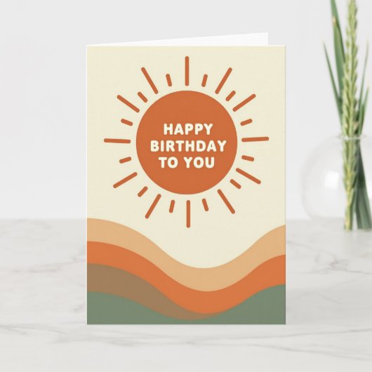 Carte de soleil d'anniversaire nostalgique (Devant)