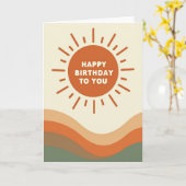 Carte de soleil d'anniversaire nostalgique (Fleur jaune)