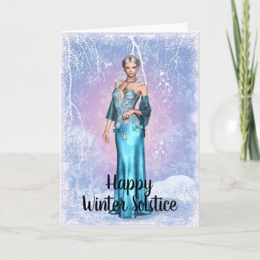 Carte de solstice d'hiver pour femme de flocon de (Devant)