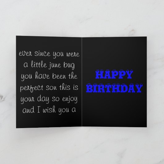 CARTE DE SON BIRTHDAY (Intérieur)