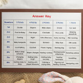 Carte de sondage baby shower Game Trivia