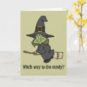 Carte de sorcière de Halloween (Fleur jaune)