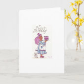 Carte de sorcière de joyeux anniversaire (Fleur jaune)