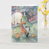 Carte de sorcière d'Halloween par Molly Harrison (Fleur jaune)