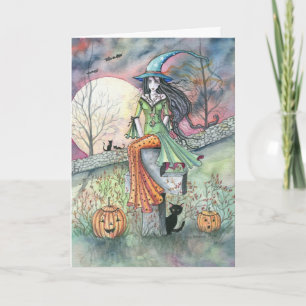Carte de sorcière Halloween par Molly Harrison