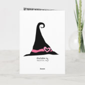 Carte de sorcière rose pour Halloween (ou annivers (Dos)