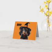 Carte de sortie Halloween Dachshund (Fleur jaune)