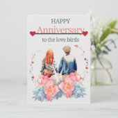 CARTE DE SOUHAIT ANNIVERSAIRE mariage (Debout devant)