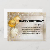 CARTE DE SOUHAIT D'ANNIVERSAIRE (Devant / Derrière)