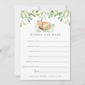 Carte de souhaits Baby shower double face Woodland (Devant)