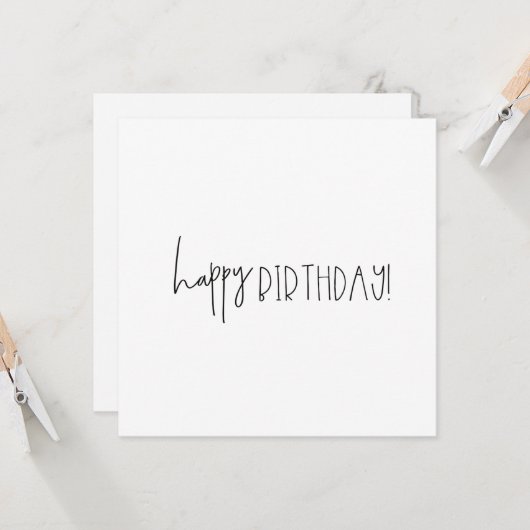 Carte de souhaits d'anniversaire tout simplement s (Devant/Arrière en situation)