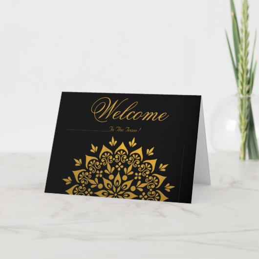 Carte de souhaits de bienvenue Lotus Minimal Blanc (Devant)