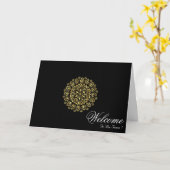 Carte de souhaits de bienvenue Mandala Art Minimal (Fleur jaune)