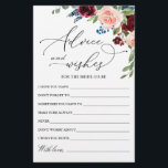 Carte de souhaits et conseils Rose Eucalyptus de l<br><div class="desc">Burgundy Navy Eucalyptus Rose Wives & Advice Card. Personnalisez avec la mariée le nom et la date de la douche. Pour plus de personnalisation,  cliquez sur le lien "customiser plus loin". Si vous avez besoin d'aide,  contactez-moi s'il vous plaît.</div>