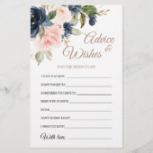 Carte de souhaits et de conseils Marine Blue & Pin (Devant)