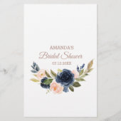 Carte de souhaits et de conseils Marine Blue & Pin (Dos)