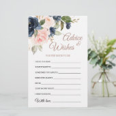 Carte de souhaits et de conseils Marine Blue & Pin (Debout devant)