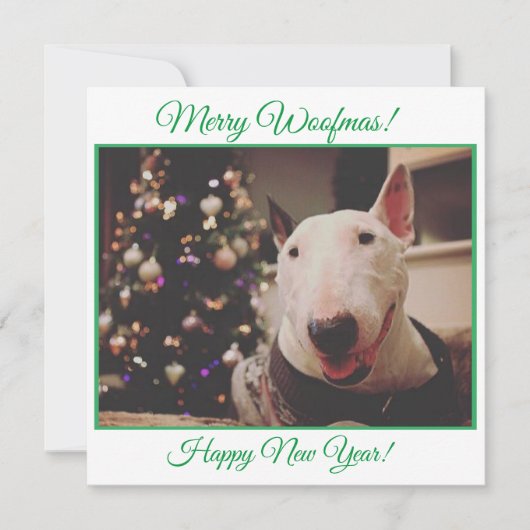 Carte de sourire Bull Terrier Christmas Tree (Devant)