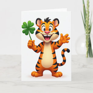Carte de sourire du tigre chanceux