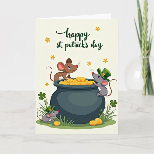 Carte de souris de la Saint-Patrick chanceuse (Devant)