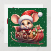 Carte de souris joyeux Noël (Devant / Derrière)