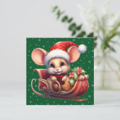 Carte de souris joyeux Noël (Debout devant)