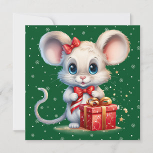 Carte de souris joyeux Noël