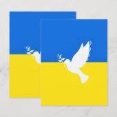 Carte de soutien à l'Ukraine Peace Dove - Liberté (Devant / Derrière)