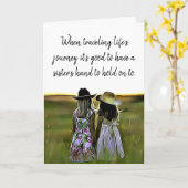 Carte de soutien et d'encouragement Soeur Love (Fleur jaune)