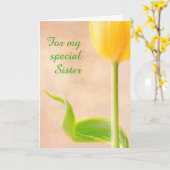 Carte de soutien Soeur Chemin Cancer (Fleur jaune)