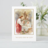 Carte de souvenir catholique de la Première commun (Debout devant)