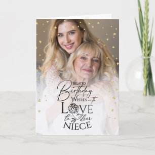 Carte de souvenir d'anniversaire retardé pour nièc
