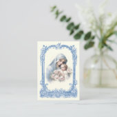 Carte de souvenir de baptême de bébé catholique (Debout devant)