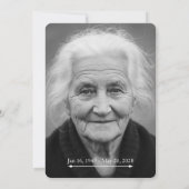 Carte de souvenir de célébration de la vie avec ph (Dos)