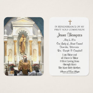 Carte de souvenir de la première sainte communion