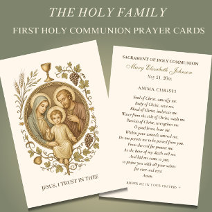 Carte de souvenir de la Sainte Famille pour la com