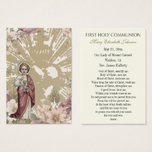 Carte de souvenir de première communion catholique