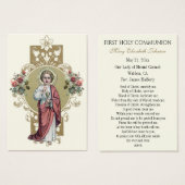 Carte de souvenir de première communion catholique (Devant & derrière)
