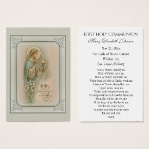 Carte de souvenir de première communion catholique