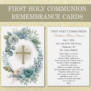 Carte de souvenir de première communion catholique