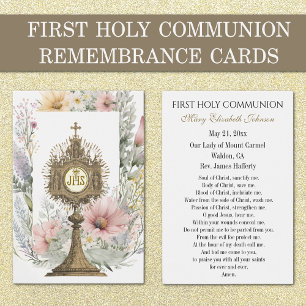 Carte de souvenir de première communion catholique