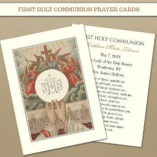 Carte de souvenir de première communion catholique